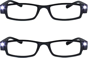 ‎THE READING GLASSES COMPANY The Reading Glasses Company Die Lesebrille Unternehmen Beleuchtet LED Nachtzeit Licht Leser Herren Damen Schwarz L1-1