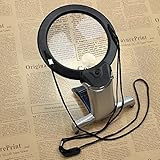 Tanice LED Magnifying Glass 2X 6X Reading Magnifier with 2 LED Light Hands Free for Reading, Crafts, Inspection, Needlework, Hobbies