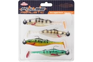 Berkley Pulse Realistic Perch wstępnie zmontowana gumowa przynęta z główką jigową – ultrarealistyczny kształt i działanie do łowienia ryb drapieżnych – szczupak, sandacz, okonia