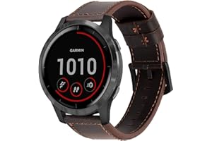 NEMUALL Bransoletka kompatybilna z Garmin Venu 2 / Vivoactive 4 45 mm / Forerunner 745/255, skórzany pasek do zegarka, zapasowy pasek w stylu retro, dla mężczyzn i kobiet