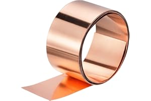 sourcing map Copper Sheet Roll 3500mm x 100mm x 0.3mm, 99.9% Pure Copper Strip Copper Flashing Metal Foil Plate for Electricity DIY Projects (Multiple Sizes)