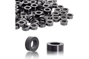 KINETOX 100 Stk Distanzhülsen M8 ABS Abstandshalter Kunststoff (Schwarz) Gummi Distanzhülsen kunststoff Isolierung Distanzscheiben für M8 Schrauben 14x5mm für Leiterplatten | Elektrisch isolierend