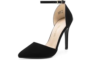 DREAM PAIRS Wedding Stiletto Shoes, Toe Ankle Strap High Heel Party Shoes, Size 40.5, Gold/Glitter, Oppointed_Lacey