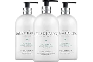 Baylis & Harding Jasmine and Apple Blossom Anti-Bacterial Hand Wash, 500 ml (Pack of 3) - Vegan Friendly