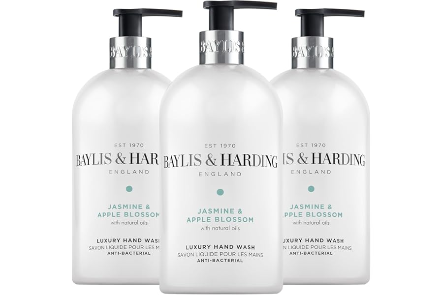 Baylis & Harding Jasmine and Apple Blossom Anti-Bacterial Hand Wash, 500 ml (Pack of 3) - Vegan Friendly