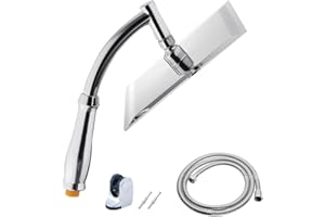 ALEOHALTER 20,3 cm Edelstahl-Regenduschkopf, Hochdruck-Duschkopf, quadratischer Regenduschkopf für das ultimative Duscherlebnis (Größe: 20,3 cm)