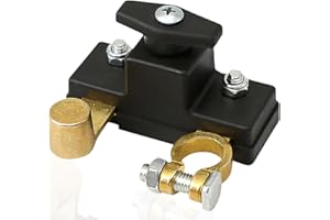 YURUIHKAO Car Battery Isolator Switch 12V - 24V, Pure Copper Car Battery Disconnect Switch, High Conductivity Effective CarPower Cut Off Switches for Auto, Truck, RV & Marine (Black)