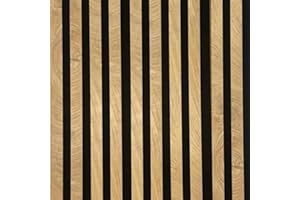 A2Z Floors MDF Wall Panels Acoustic Slat Wood Decorative Sound Absorbing Interior Decor Veneer Contemporary Luxury Slatted Wall Panel Boards – 2400mm x 134mm – Pack of 1 Board (Light OAK-397)
