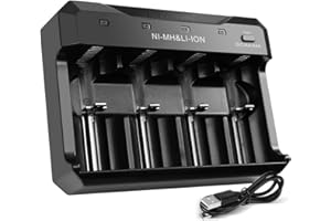 CTYOUNG Universal Battery Charger for AA AAA C D Lithium-Ion, NiMH, NiCd Rechargeable Batteries 1.2V/1.5V and USB Batteries - Fast Charging