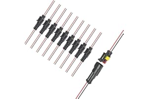 YuanYouTong 10 Pcs Car Electrical Connectors, Waterproof Electrical Connector, 2 Pin Way Automotive Wire Connector, Plug Socket Kit with Wire for Car, Truck, Boat and Other Wire Connections