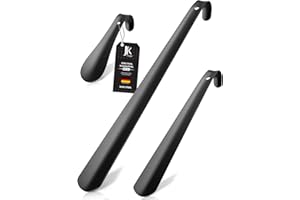 ‎JK TRADE JK Trade® 3er Set STABILE Edelstahl Schuhlöffel Schwarz | 15, 29 & 42cm | Schuhanzieher Edelstahl Kurz, Mittel & Lang | Schnell & Einfach | optimierte Länge & Breite | Business Modern
