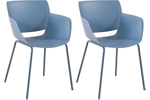 CLP Set di 2 Sedie da Giardino Alpena in Polipropilene Riciclato | Sedia per Interni ed Esterni con Telaio in Acciaio Antiruggine, Colore:Blu