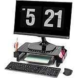 LifeGoods Supporto Monitor Scrivania - Porta Alza Monitor da Scrivania - Rialzo Monitor da Scrivania - Supporto PC Monitor St