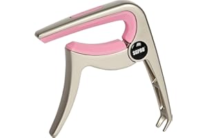 SGPRO Guitar Capo for Acoustic, Electric and Ukulele - Durable Zinc Alloy and Silicone - Guitar Clamp, Pick Holder & Pin Puller in One (Pink)