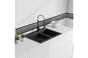 FUNLIFE 3 Rouleaux Autocollants de bordure de papier peint, Frise Murale géométrie Adhesive Sticker, plinthe pour la décoration de bricolage à la maison, 10x200cm, grise