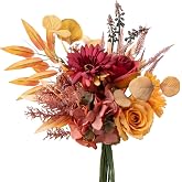 YELIKIT Artificial Flowers, Artificial Plants, Decorative Flowers, Hydrangea, Silk, Home Arrangements, Flower Bouquet, Weddin