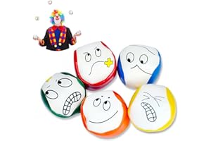 trabag Lot de 5 balles de jonglage avec remplissage naturel - Balles de jonglage pour débutants, filles et garçons, balles de jonglage éducatives pour l'intérieur et l'extérieur (diamètre : 5 cm)