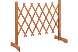 Festnjght 120 x 60 cm Celosia Extensible Madera Enrejados, Valla De Madera Telescópica, Utilizado para Jardín Celosía De Madera Jardín De Plantas Celosía Jardín Decoración De Césped Abeto Naranja