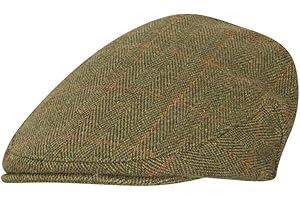 WALKER AND HAWKES - Green Sage Premium Derby Tweed Teflon Lining Cambridge Flat Cap Unisex