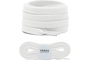 YIKEDA Flat Shoe Laces 8mm Wide Replacement Shoelaces for Trainers Running Shoes Casual Shoes Suitable for Men Women and Kids Durable