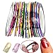 Hosaire Multicolor Mixed Colors Nail Art Striping Tape Line Decoration Sticker DIY Nail Tips Pack Of 30 rolls