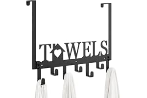 SWTYMIKI Over Door Hooks Hanger - Over Door Hanger Without Drilling, Heavy Duty Over Door Coat Hooks with 7 Hooks for Hanging Coats, Towels,Clothes, for Bedroom, Bathroom, Living Room