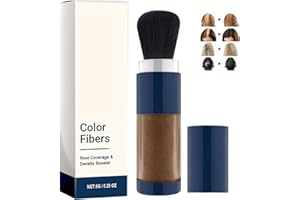 VOKKRV Supersize Color Fibers with Refill Set, Colored Hair Thickener, Hair Fibers for Men Women, Hair Fiber Powder Temporary Hair Color for Root Touchup with Hair Thickening Powder (DARK BROWN)