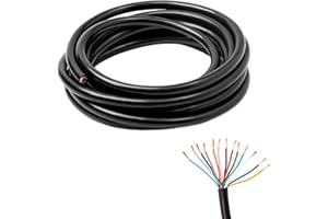 Feuunly Cavo a 13 Conduttori per Rimorchio 4m, Cavo Rimorchio 13x0,5 mm², 12V 24V Cavo Nero Tondi per Rimorchio Caravan Camion Trattori Auto RV (4 Metri)