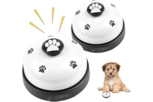 Funngy Sonnettes de Dressage,2 PCS Clochette de Dressage pour Chien Sonnette pour Animaux de Compagnie en Métal Jouet Interactif pour Apprentissage et Jeu en Intérieur/Extérieur pour Chiens et Chats