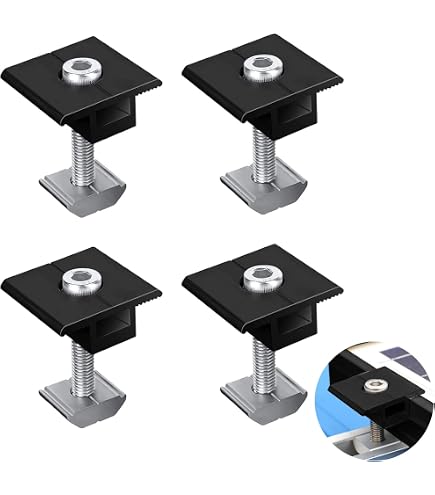 24 Supports De Panneau Solaire En Aluminium – Hauteur 30 Mm, Avec écrous Et Vis, Pour Fixation Sur Rails