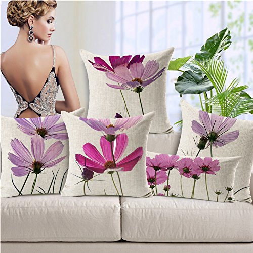 Weimi Fashion Blume Serie Dekorativ Baumwoll Leinen Mix Kissenbezug 30 x 50cm (A) - 2