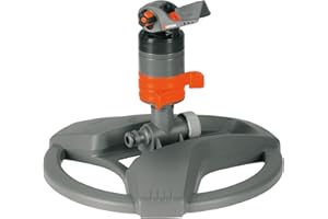 Gardena Comfort Turbine Control (on sledge): lawn sprinkler for irrigation large surfaces up to 450 m², stepless range adjustment, integrated dirt sieve (8143-20)