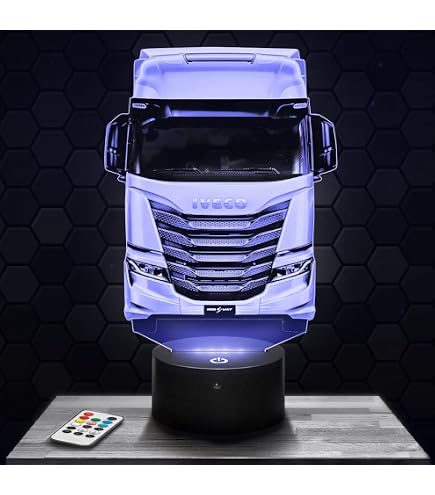 Lampada 3D A Illusione Ottica Con Camion – Luce Notturna LED 7 Colori, Touch, Con Cavo USB, Decorazione Camera O Regalo Originale - 4