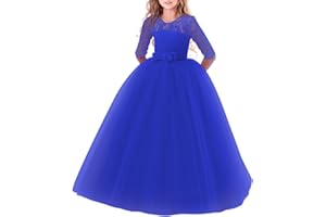 IBTOM CASTLE Vestido de princesa para niña, vestido de fiesta, boda, dama de honor, de tul y encaje, vestido de cóctel, elegante, vestido de noche largo, comunicación, tallas 104-152