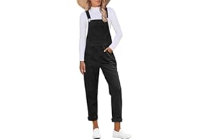 luvamia Cord-Overall für Damen, verstellbare Träger, modischer Latz-Overall mit Tasche, konisches Bein, trendiger 90er Jahre