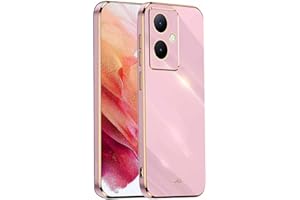 WBWONE Funda para Vivo V29 Lite 5G, Frontera de Oro Carcasa Protectora Antigolpes Suave TPU Silicona Caso Anti-Choques Resistente a los Arañazos - Púrpura