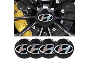 DSFG 4pcs 56MM 2,2 ' 'Auto-Logo-Aufkleber mit Räderabdeckung mit zentraler Abdeckung ABS-Material (fit Hy Schwarz)