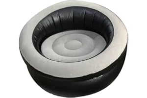 eBoutik - Deluxe Inflatable Lounge Chair – Soft Plush Fabric Seat for Indoor & Outdoor – For Christmas Festive Home, Garden, Gaming & Winter Xmas Relaxation (Grey)