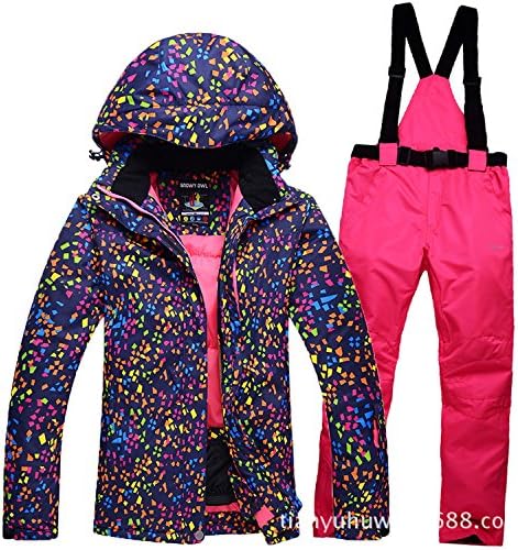 FYM JACKETS DYF Men/Women Coat Ski Jacket Pants Waterproof Windproof Warm Zipper,BlackPink,S