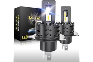 BraveWAY Ampoule H4 LED 60W 14000LM Lampes Phares 9003 HB2 Hi/Lo LED pour Voiture et Moto Extrêmement Lumineux 6000K Anti Erreur Blanc Xénon étanche Kit De Conversion Ampoule Lot de 2