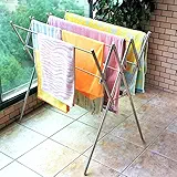 PARASNATH Lotus Stainless Steel Clothes Drying Stand with Orange Caps (Silver)