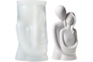 AOROPS Stampo in silicone per candele, stampo per candele 3D per corpo, stampi per candele per fusione, coppia di stampi per candele abbraccianti, stampi per candele in silicone per candele di sapone,