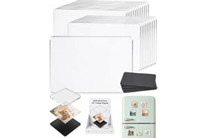Set med 20 stycken kylskåpsmagneter själv, 3 x 5 cm akrylfotomagnet för gör-det-själv med självhäftande baksida, magneter för