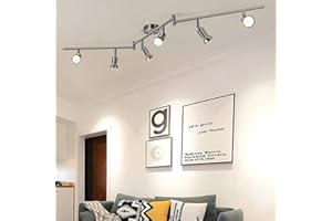 Schiele Lamparas de Techo Salon,Focos led Techo, Modernas Lámpara de Techo,Ajustable Apliques Techo,Lampara Techo Focos 6x6W GU10 Blanco Natural 4000K uso Cocina Dormitorio Habitacion Barra Lamparas