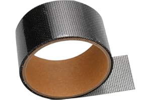 Luckious 2m Mosquito Net Repair Tape,Self-Adhesive Waterproof Fly Screen Patch,Mesh Tape for Door Window Insect Bug Screen Repairing(Black)