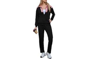 Litherday Tuta Donna 2 Pezzi Autunno Inverno – Completo Sportivo con Felpa Leggera e Pantaloni Comodi, Look Casual Chic per Casa, Fitness, Passeggiate S-XXL