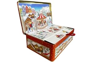 Your castle - Caja de lata grande desplegable para galletas de Navidad y bombones, almacenamiento (3,8 l, 28 x 18 x 8 cm)