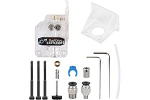 EFUTURETIME Dual Gear Bowden Extruder Transparent Kit Extrusora Bowden de Doble Accionamiento para Impresora 3D Anycubic Tevo Tornado Cr10, para PLA, ABS, TPU, PETG de 1,75 mm