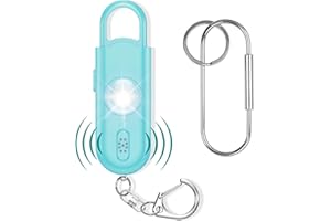 Naiicute Persönlicher Sirenen Schlüsselanhänger für Frauen, Taschenalarm mit LED Stroboskoplicht Taschenlampe Selbstverteidigung Schrillalarm für Kinder Mädchen Senioren Student Notruf (Blau)