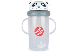 TUM TUM Tippy Up kubek na niekapki bez zaworu, dla małych dzieci, 200 ml, bez BPA, panda 300 ml